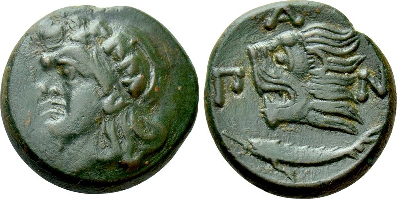 CIMMERIAN BOSPOROS. Pantikapaion. Ae (Circa 310-304/3 BC). 

Obv: Head of Saty...