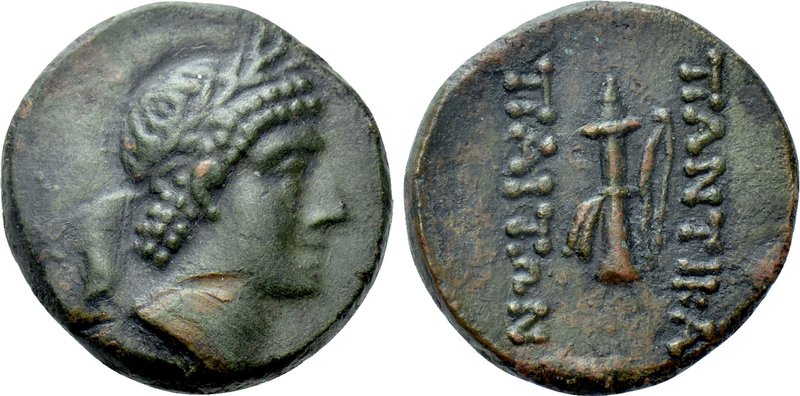 CIMMERIAN BOSPOROS. Pantikapaion. Time of Asander (47-16 BC). Ae. 

Obv: Laure...