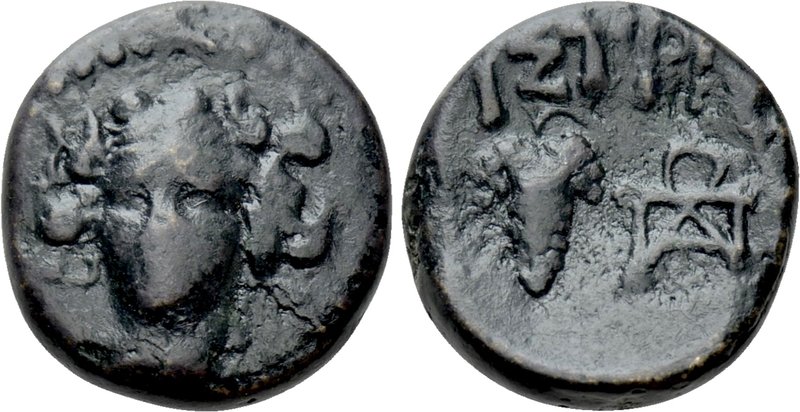 MOESIA. Istros. Ae (Circa 175-150 BC). 

Obv: Head of Dionysos wearing ivy wre...