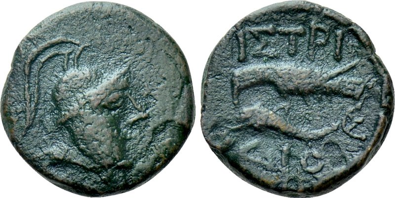 MOESIA. Istros. Ae (Circa 110-75/70 BC). 

Obv: Head of Athena right.
Rev: ΙΣ...