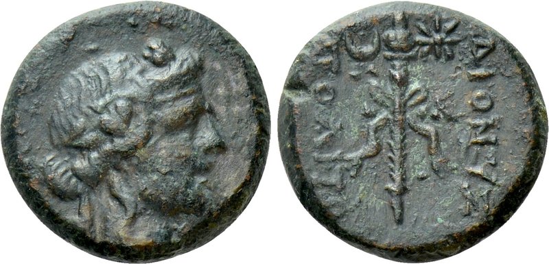 MOESIA INFERIOR. Dionysopolis. Ae (1st Century BC). 

Obv: Head of Dionysios r...
