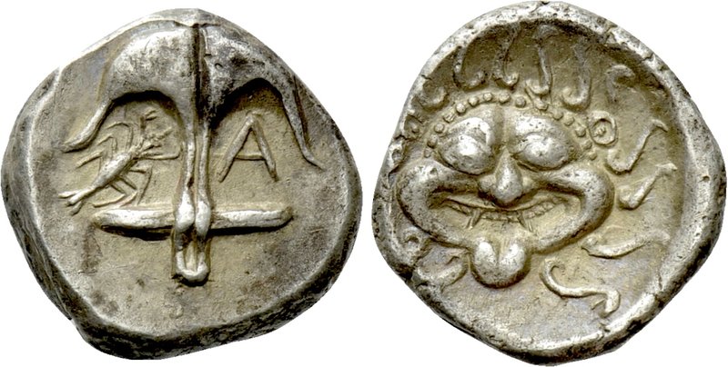 THRACE. Apollonia Pontika. Drachm (Circa 480/78-450 BC).

Obv: Upright anchor;...