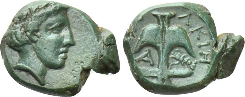 THRACE. Apollonia Pontika. Ae (Mid 4th-3rd centuries BC). 

Obv: Laureate head...