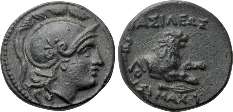 KINGS OF THRACE (Macedonian). Lysimachos (305-281 BC). Ae. 

Obv: Helmeted hea...
