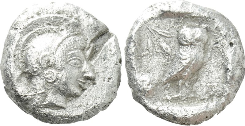 ATTICA. Athens. Tetradrachm (Circa 500/490-485/0 BC). 

Obv: Archaic helmeted ...