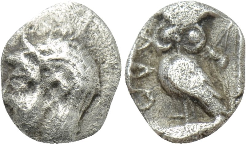ASIA MINOR. Uncertain. Tetartemorion (Circa 5th century BC). 

Obv: Head of Ap...