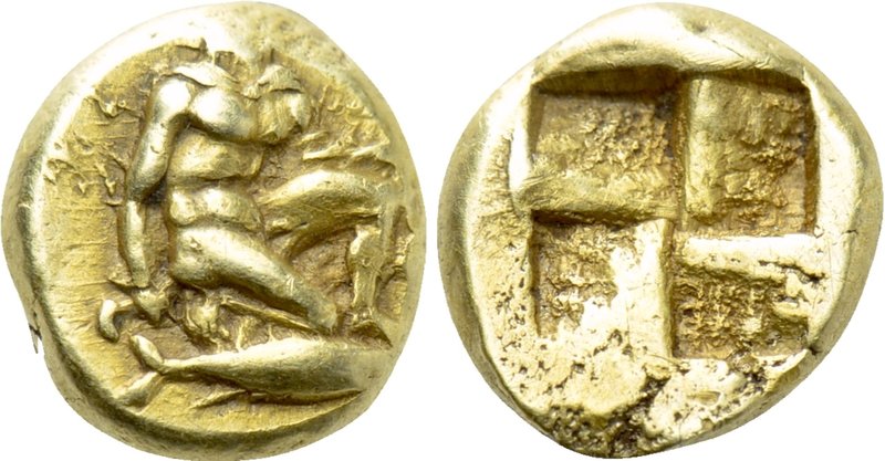 MYSIA. Kyzikos. EL Hemihekte (5th-4th centuries BC). 

Obv: Perseus kneeling r...