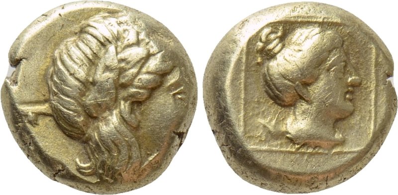 LESBOS. Mytilene. EL Hekte (Circa 377-326 BC). 

Obv: Laureate head of Apollo ...
