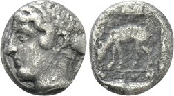 AEOLIS. Myrina. Diobol (4th century BC).