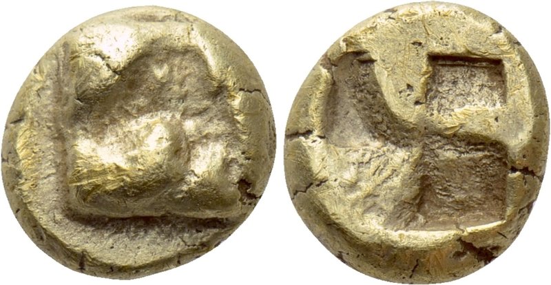 IONIA. Uncertain. EL Hekte (Circa 625-600 BC). 

Obv: Raised clockwise swastik...
