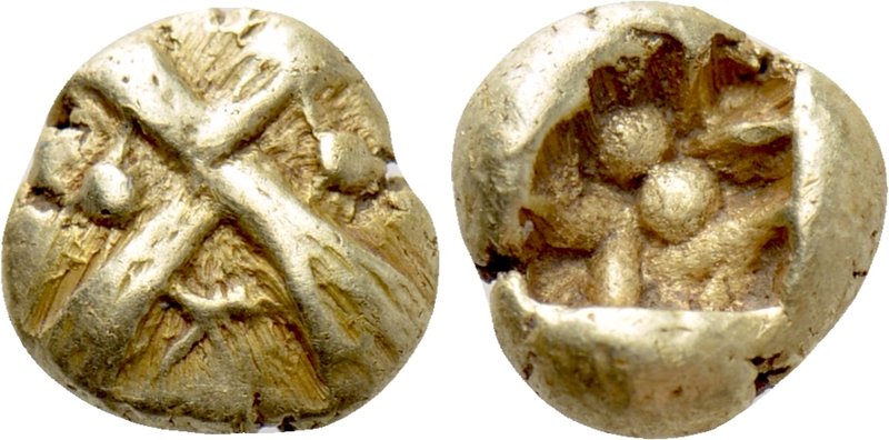 IONIA. Uncertain. EL 1/24 Stater (Circa 600-550 BC).

Obv: Crosslike pattern, ...