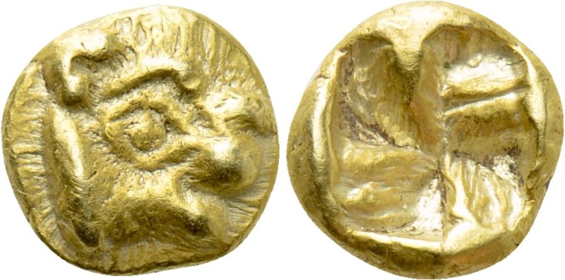 IONIA. Uncertain. EL 1/24 Stater (Circa 600-550 BC). 

Obv: Head of roaring li...