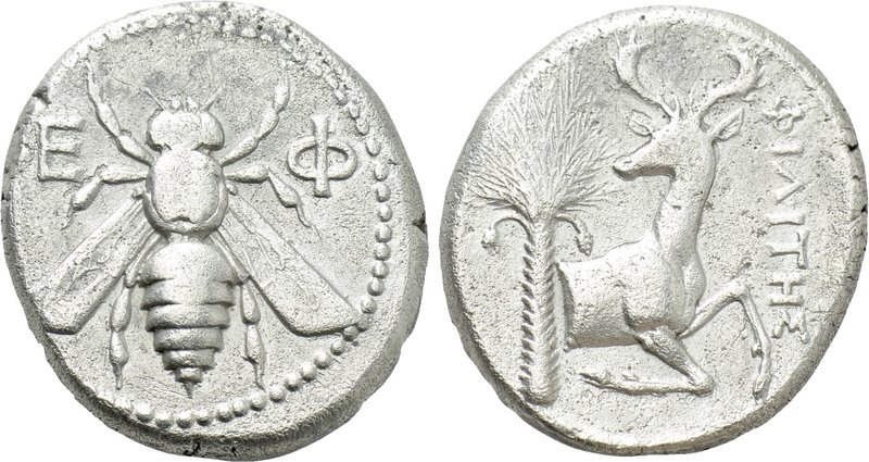 IONIA. Ephesos. Tetradrachm (Circa 390-325 BC). Philites, magistrate. 

Obv: Ε...