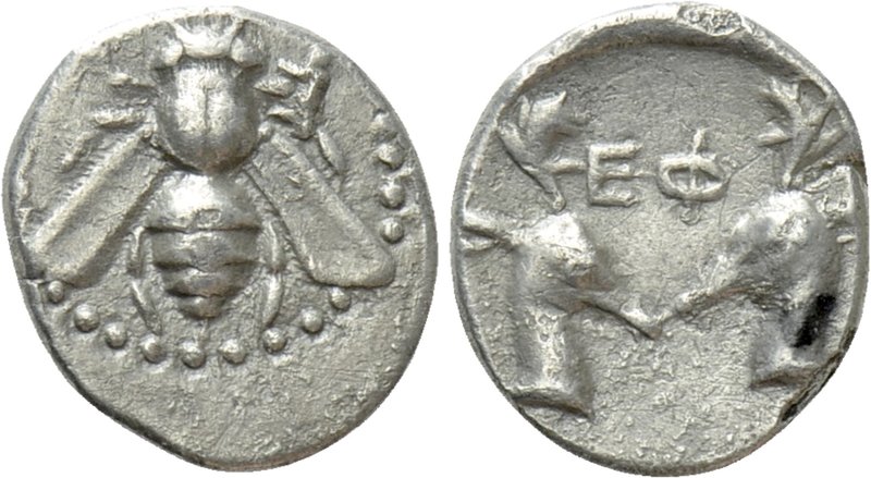 IONIA. Ephesos. Diobol (Circa 390-325 BC). 

Obv: Bee.
Rev: EΦ. 
Confronted ...