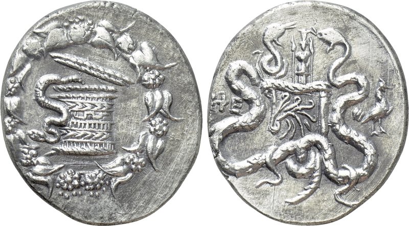 IONIA. Ephesos. Cistophorus (180/167-133 BC). 

Obv: Cista mystica with serpen...