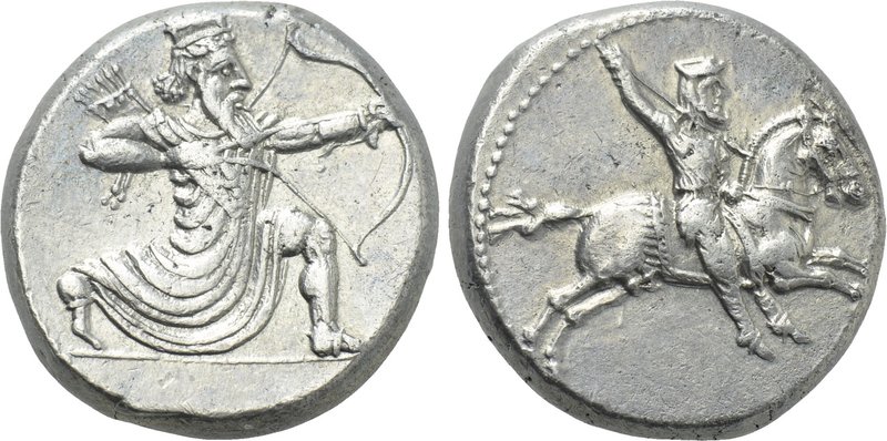 CARIA. Achaemenid Period. Tetradrachm (Circa 350-334 BC).

Obv: Persian king i...