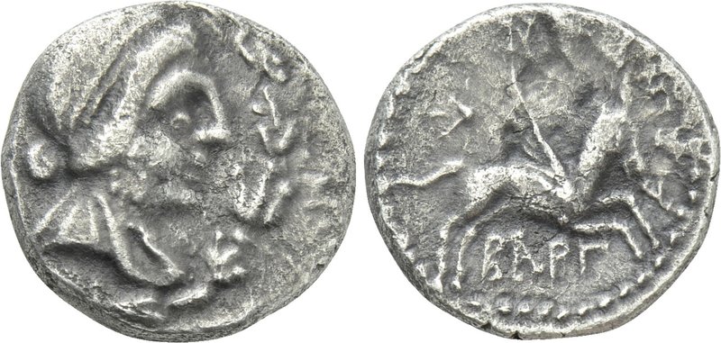 CARIA. Bargylia. Drachm (1st century BC). 

Obv: Head of Artemis Kindyas right...