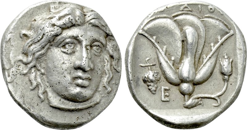 CARIA. Rhodes. Didrachm (Circa 340-316 BC). 

Obv: Radiate head of Helios faci...