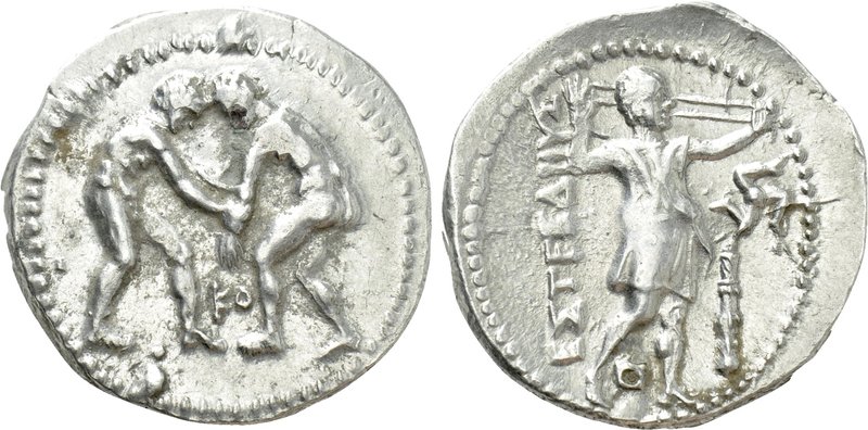 PAMPHYLIA. Aspendos. Stater (Circa 330/05-300/250 BC). 

Obv: Two wrestlers gr...