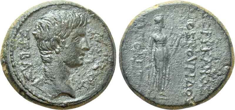 PHRYGIA. Hierapolis. Augustus (27 BC-AD 14). Ae. Dorykanos Dioskouridou, magistr...