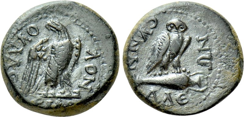 PHRYGIA. Synnada. Pseudo-autonomous. Time of Tiberius (14-37). Ae. Krassos, magi...