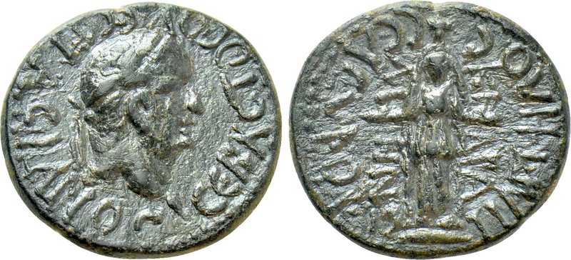 CARIA. Kidramos. Vespasian (69-79). Ae. 

Obv: OVECΠACIANOC CEBACTOC. 
Laurea...