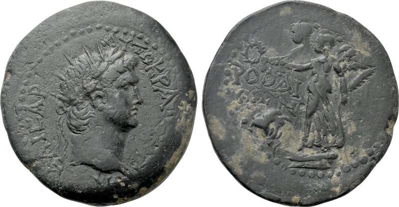 CARIA. Rhodes. Nero (54-68). Ae. 

Obv: KAICAP AYTOKPATΩP NEPΩN. 
Radiate hea...
