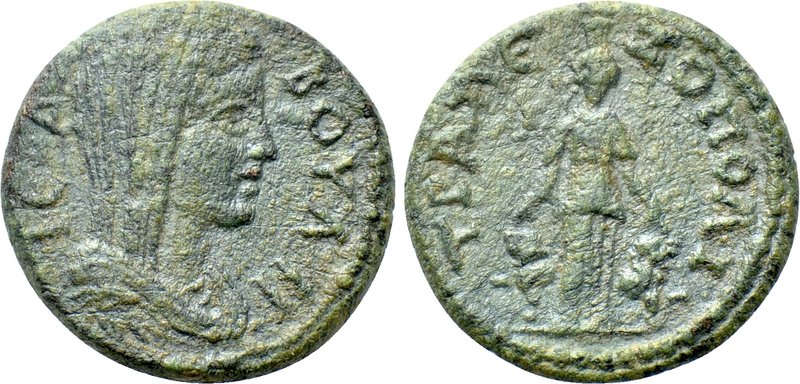 CARIA. Trapezopolis. Pseudo-autonomous (Mid-late 2nd century). Ae. 

Obv: ΙЄΡΑ...