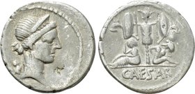 JULIUS CAESAR. Denarius (47-46 BC). Military mint traveling with Caesar in North Africa.