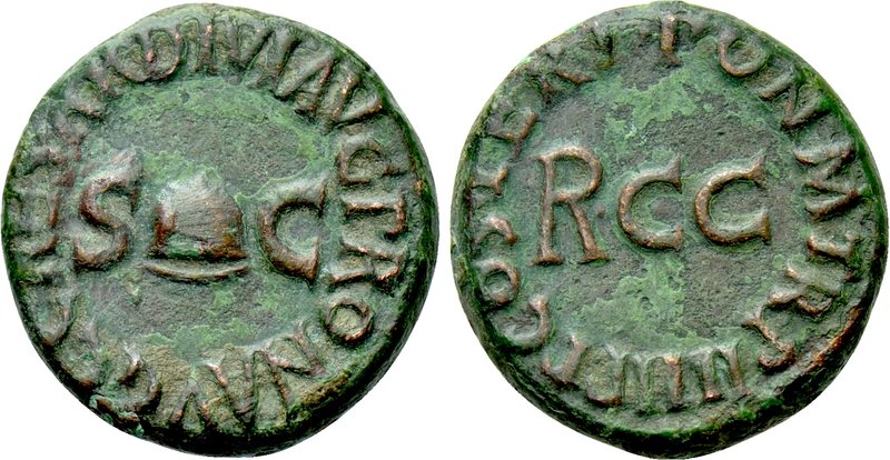 CALIGULA (37-41). Quadrans. Rome. 

Obv: C CAESAR DIVI AVG PRON AVG / S - C. ...