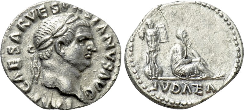 VESPASIAN (69-79). Denarius. Rome. "Judaea Capta" issue.

Obv: IMP CAESAR VESP...