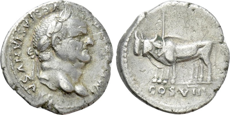 VESPASIAN (69-79). Denarius. Rome. 

Obv: IMP CAESAR VESPASIANVS AVG. 
Laurea...