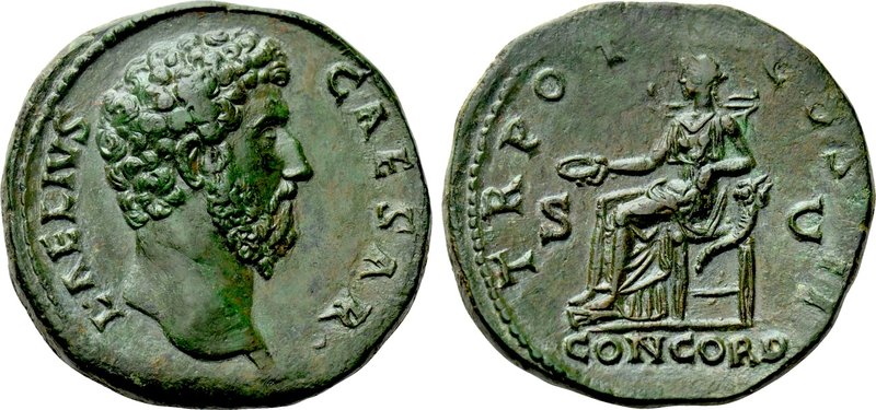 AELIUS (Caesar, 136-138). Sestertius. Rome.

Obv: L AELIVS CAESAR.
Bare head ...