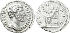 DIVUS ANTONINUS PIUS (Died 161). Denarius. Rome.