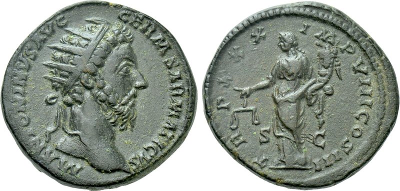 MARCUS AURELIUS (161-180). Dupondius. Rome. 

Obv: M ANTONINVS AVG GERM SARMAT...