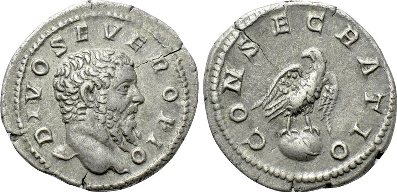 DIVUS SEPTIMIUS SEVERUS (Died 211). Denarius. Rome. Struck under Caracalla. 

...