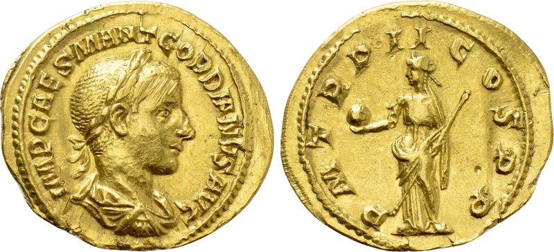 GORDIAN III (238-244). Aureus. Rome.

Obv: IMP CAES M ANT GORDIANVS AVG.
Laur...
