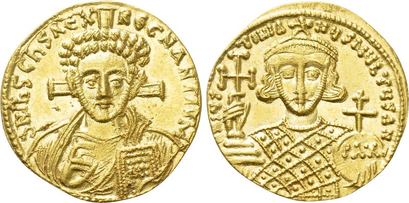 JUSTINIAN II (Second reign, 705-711). GOLD Solidus. Constantinople.

Obv: δ N ...
