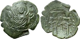 MICHAEL VIII PALAEOLOGUS with ANDRONICUS II (1261-1282). Trachy. Constantinople.