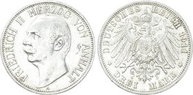GERMANY. Anhalt. Friedrich II (1904-1918). 3 Mark (1911). Berlin.