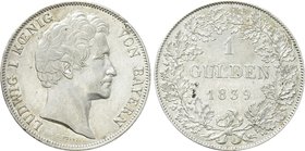GERMANY. Bavaria. Ludwig I (1825-1848). Gulden (1839). Munich.