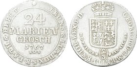 GERMANY. Brunswick-Luneburg. George III (1760-1814). 24 Mariengroschen (1767). IWS Clausthal.