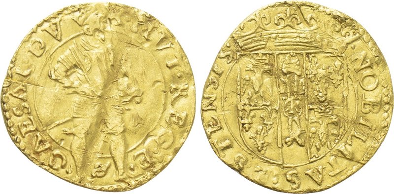 ITALY. Modena. Cesare d'Este (1598-1628). GOLD Ongaro. 

Obv: CAESAR DVX MVT R...