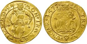 TRANSYLVANIA. Christoph Báthory (1576-1581). GOLD Dukat (1577). Hermannstadt.