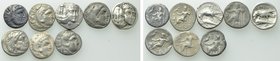 8 Greek Silver Coins.