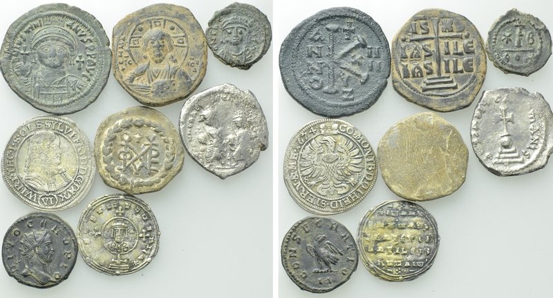 8 Byzantine, Roman and Modern Coins and Seals. 

Obv: .
Rev: .

. 

Condi...