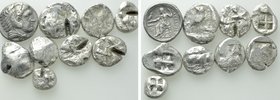 9 Greek Silver Coins; Staters, Tetradrachms etc.