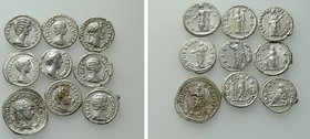 9 Roman Denari and Antoniniani; Plautilla, Caracalla etc.