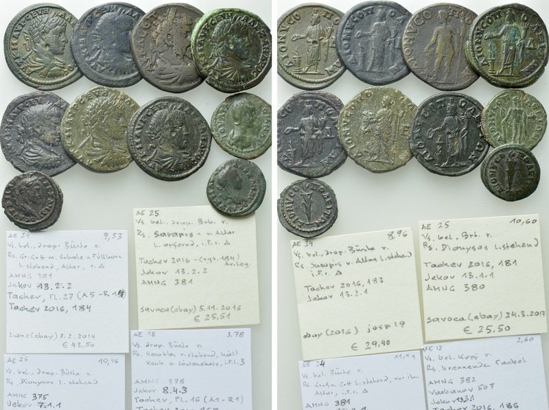 10 Roman Provincial Coins of Dionysopolis. 

Obv: .
Rev: .

. 

Condition...