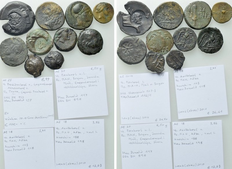 10 Greek Coins of Pantikapaion, Dia and Sinope. 

Obv: .
Rev: .

. 

Cond...